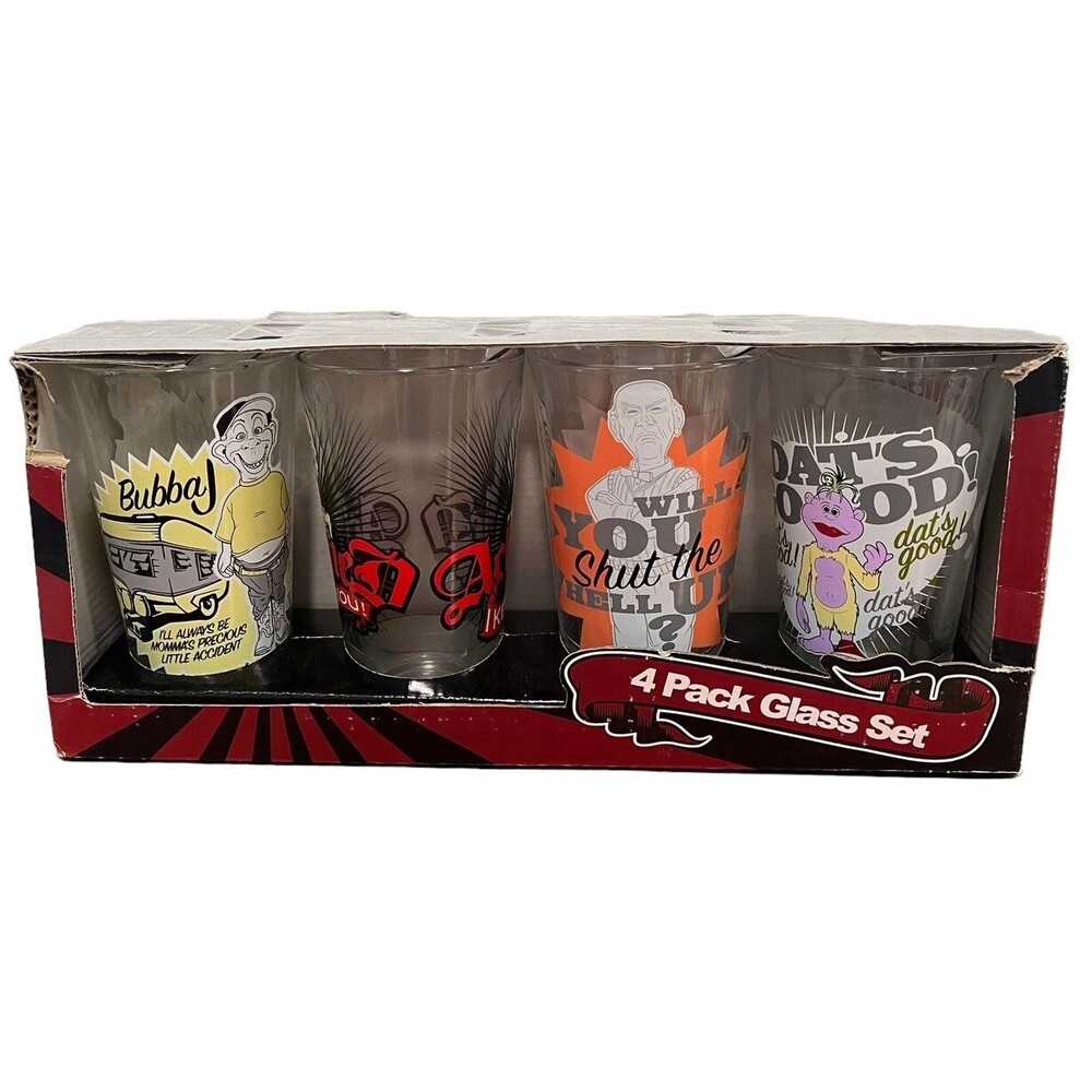 Jeff Dunham Glass Set NEW. Walter Bubba J Achmed Peanut